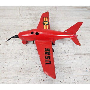 Vintage Wyandotte Pressed Steel US Air Force USAF Friction Fighter Jet Airplane